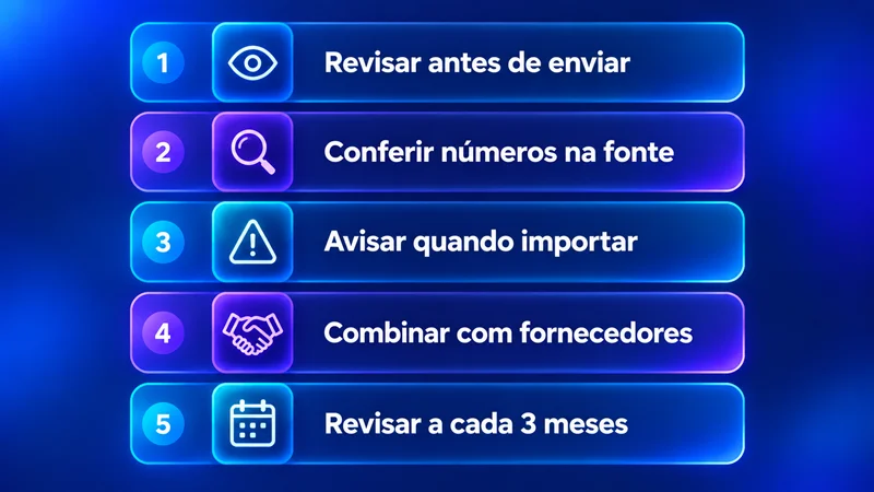 Checklist visual com cinco regras de uma política de uso de inteligência artificial para pequenas e médias empresas